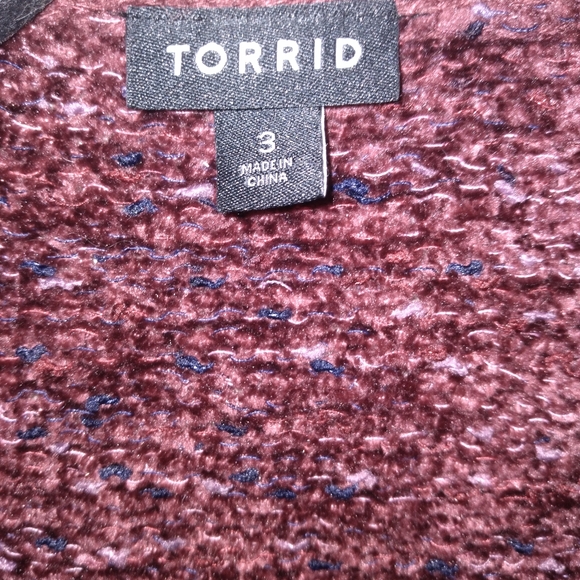 Torrid Soft Maroon Cardigan Size 3 - Picture 3 of 4
